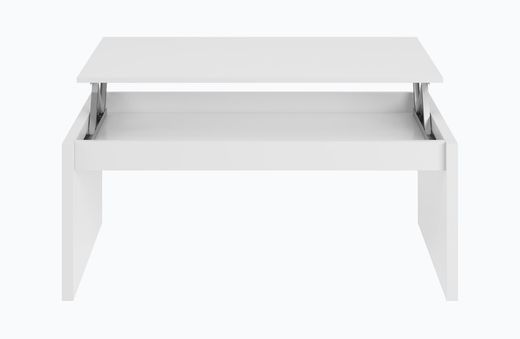 Lift-up coffee table gloss white, 100 x 50 x 43/54 cm