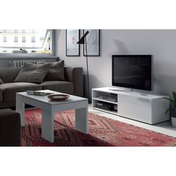Lift-up coffee table gloss white, 100 x 50 x 43/54 cm