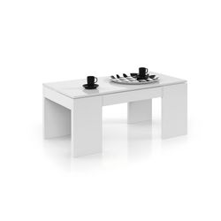 Lift-up coffee table gloss white, 100 x 50 x 43/54 cm