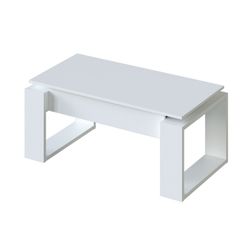 White wooden lift-up coffee table, 105x55x45 cm | URBAN