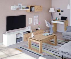 Table basse relevable Urban en bois naturel, 105x55x45 cm | URBAIN