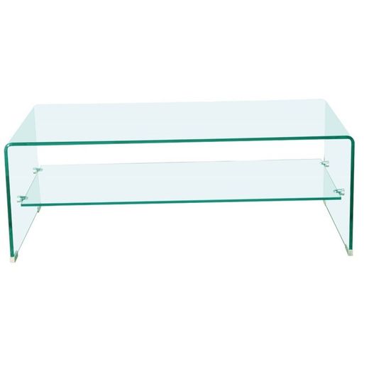 Salontafel van gebogen glas, 110 x 55 x 34 cm