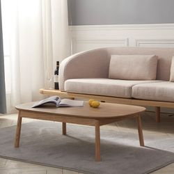 Soffbord i ask trä (110 x 60 x 32,5 cm) | Lezquer-serien