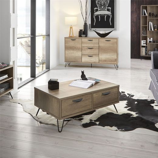 Kansas soffbord med två lådor 100 x 60 x 39,2 CM