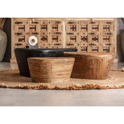 Lestans Teak Wood Coffee Table in Brown, 70 x 60 x 33 cm