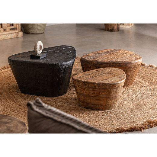 Lestans Teak Wood Coffee Table in Brown, 70 x 60 x 33 cm