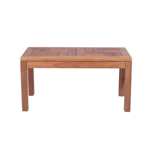 Tavolino da esterno in legno di teak color miele, 90 x 45 x 45 cm | Danao
