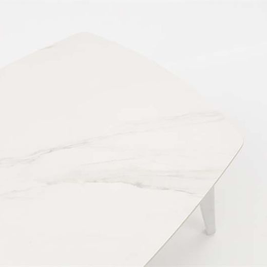 Aluminum and rope garden sofa set in white and aqua | Nelayan