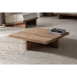 Pure salontafel van natuurlijk gerecycled teakhout, 100 x 100 x 26 cm