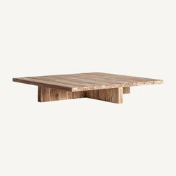 Pure salontafel van natuurlijk gerecycled teakhout, 100 x 100 x 26 cm