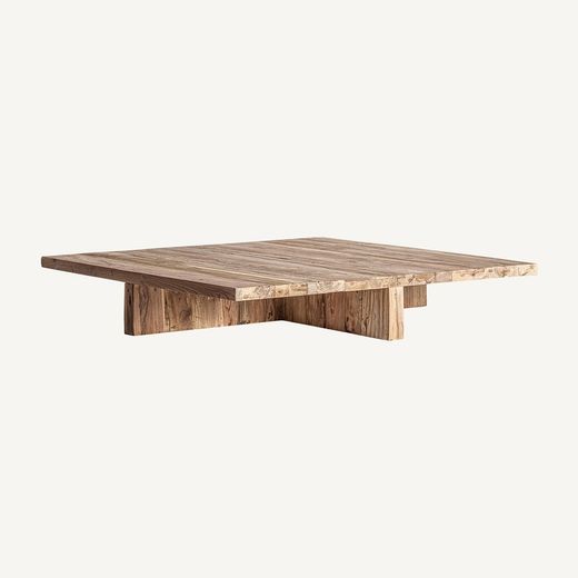 Pure salontafel van natuurlijk gerecycled teakhout, 100 x 100 x 26 cm