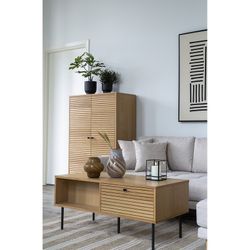 Rechthoekige salontafel in natuurlijk eikenfineer, 100 x 50 x 45 cm | Kioto