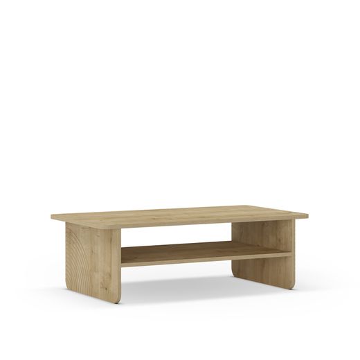 Mesa de centro rectangular de madera en color roble, 110 x 60 x 35 cm | Daira