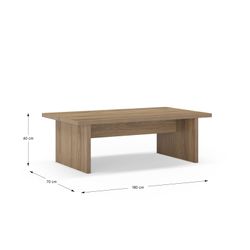 Rechteckiger Couchtisch aus Eiche, 120 x 70 x 40 cm | Loana