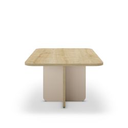 Rechteckiger Couchtisch aus Eiche und Creme, 100 x 60 x 42 cm | Hillary