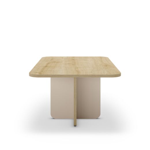 Rechteckiger Couchtisch aus Eiche und Creme, 100 x 60 x 42 cm | Hillary