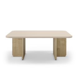 Rechteckiger Couchtisch aus Eiche und Creme, 100 x 60 x 42 cm | Hillary