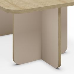 Rechteckiger Couchtisch aus Eiche und Creme, 100 x 60 x 42 cm | Hillary