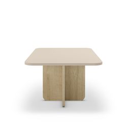 Rechteckiger Couchtisch aus Eiche und Creme, 100 x 60 x 42 cm | Hillary