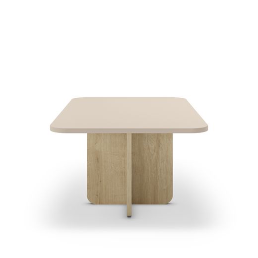 Rechteckiger Couchtisch aus Eiche und Creme, 100 x 60 x 42 cm | Hillary