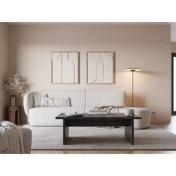 Rechteckiger Couchtisch aus Holz in Schwarz, 120 x 70 x 40 cm | Loana