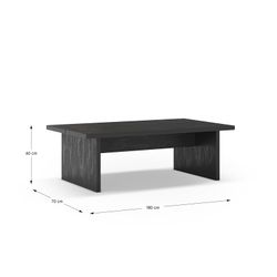 Rechteckiger Couchtisch aus Holz in Schwarz, 120 x 70 x 40 cm | Loana
