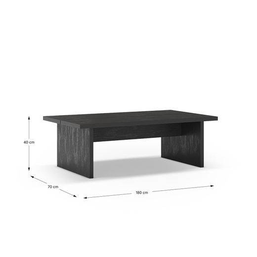 Rechteckiger Couchtisch aus Holz in Schwarz, 120 x 70 x 40 cm | Loana