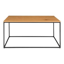 Rectangular coffee table made of wood and steel in oak and black, 60 x 90 x 45 cm | Vita