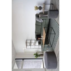 Rectangular coffee table made of wood and steel in oak and black, 60 x 90 x 45 cm | Vita