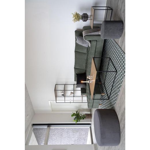 Rectangular coffee table made of wood and steel in oak and black, 60 x 90 x 45 cm | Vita