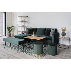 Rectangular coffee table made of wood and steel in oak and black, 60 x 90 x 45 cm | Vita