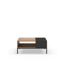 Mesa de centro retangular em madeira e metal, carvalho e preto, 90 x 56 x 40 cm | Cailin