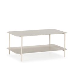 Table basse rectangulaire en métal beige, 90 x 58,4 x 40 cm | Beatrix