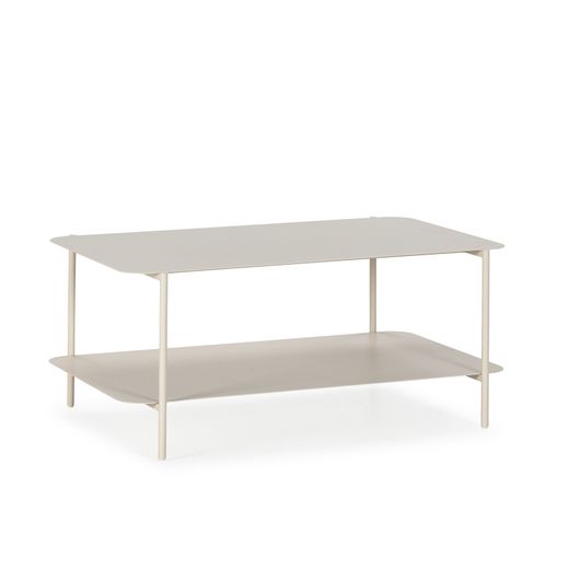 Mesa de centro rectangular de metal en beige, 90 x 58,4 x 40 cm | Beatrix