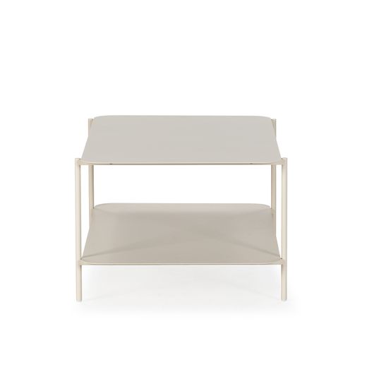 Table basse rectangulaire en métal beige, 90 x 58,4 x 40 cm | Beatrix
