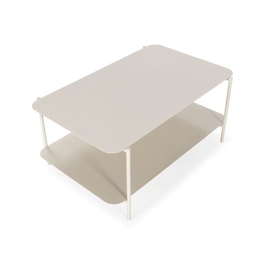 Table basse rectangulaire en métal beige, 90 x 58,4 x 40 cm | Beatrix