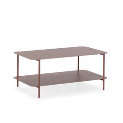 Table basse rectangulaire en métal couleur terre cuite, 90 x 58,4 x 40 cm | Beatrix