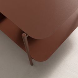 Table basse rectangulaire en métal couleur terre cuite, 90 x 58,4 x 40 cm | Beatrix