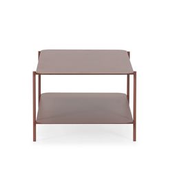 Table basse rectangulaire en métal couleur terre cuite, 90 x 58,4 x 40 cm | Beatrix