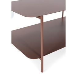 Table basse rectangulaire en métal couleur terre cuite, 90 x 58,4 x 40 cm | Beatrix