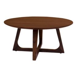 Round walnut veneer coffee table in walnut color, 75 x 75 x 36 cm | Hellerup