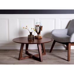 Round walnut veneer coffee table in walnut color, 75 x 75 x 36 cm | Hellerup