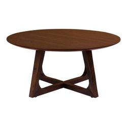 Round walnut veneer coffee table in walnut color, 75 x 75 x 36 cm | Hellerup