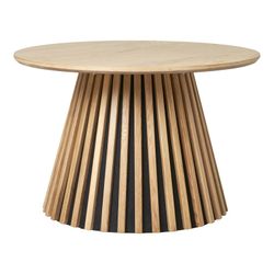 Round coffee table in natural oak veneer, 70 x 70 x 45 cm | Osaka