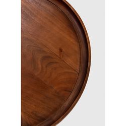 Tavolino rotondo in legno di mango color marrone scuro, 80 x 80 x 30 cm | Gisella