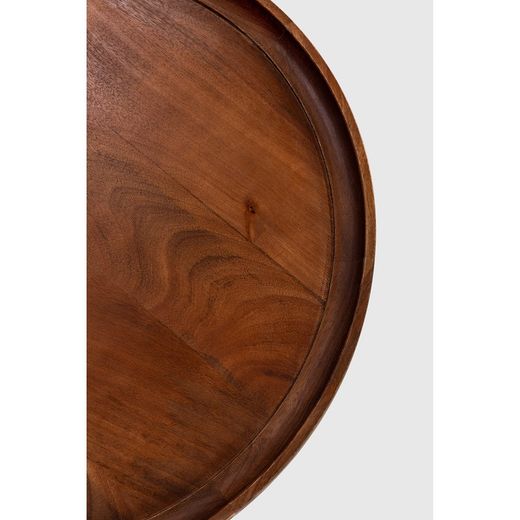 Round coffee table made of mango wood in dark brown, 80 x 80 x 30 cm | Giselle