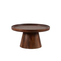 Table basse ronde en bois de manguier marron foncé, 80 x 80 x 40 cm | Rose