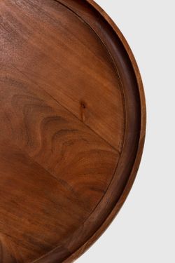 Table basse ronde en bois de manguier marron foncé, 80 x 80 x 40 cm | Rose