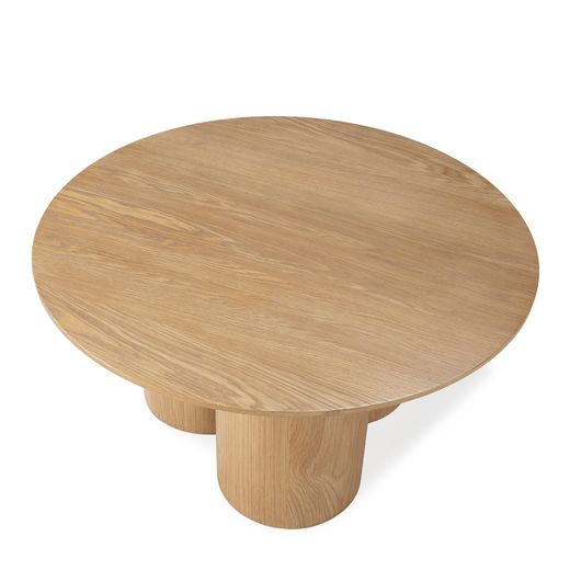 Table basse ronde en bois couleur chêne, 80 x 80 x 40 cm | Lua