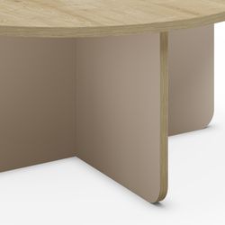 Runder Couchtisch aus Eiche und Creme, 80 x 80 x 38 cm | Hillary